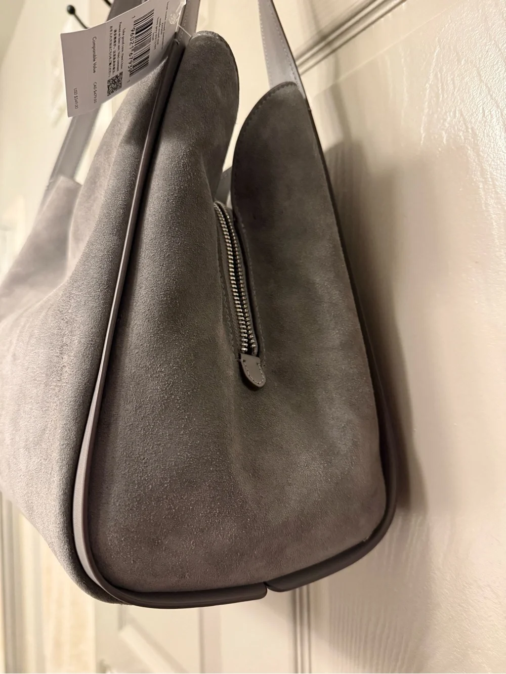 kate spade Grey Leather Shoulder Tote with Knot Accent - NWT